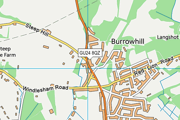 GU24 8QZ map - OS VectorMap District (Ordnance Survey) GU24 8QZ map - OS VectorMap District (Ordnance Survey)