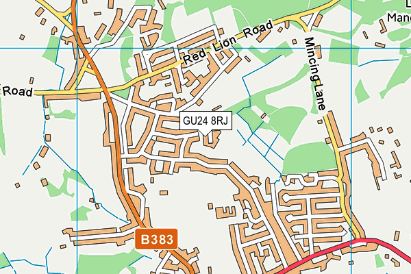 GU24 8RJ map - OS VectorMap District (Ordnance Survey) GU24 8RJ map - OS VectorMap District (Ordnance Survey)
