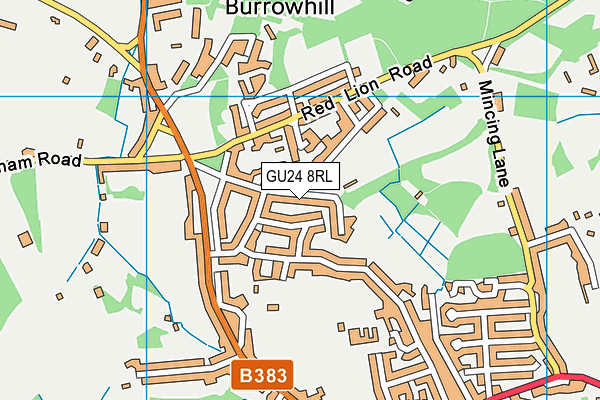 GU24 8RL map - OS VectorMap District (Ordnance Survey) GU24 8RL map - OS VectorMap District (Ordnance Survey)