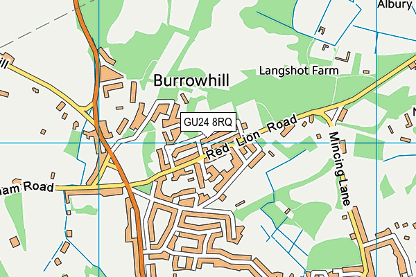 GU24 8RQ map - OS VectorMap District (Ordnance Survey)