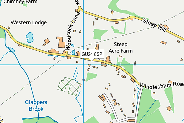 GU24 8SP map - OS VectorMap District (Ordnance Survey) GU24 8SP map - OS VectorMap District (Ordnance Survey)