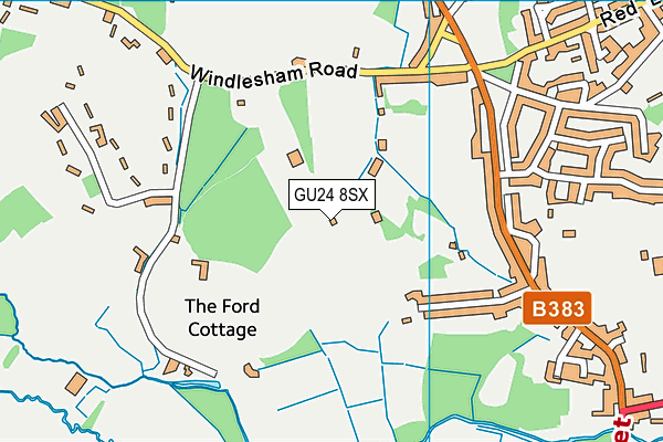 GU24 8SX map - OS VectorMap District (Ordnance Survey) GU24 8SX map - OS VectorMap District (Ordnance Survey)