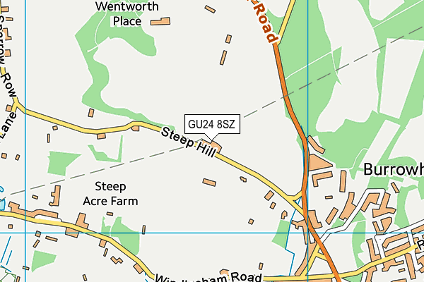 GU24 8SZ map - OS VectorMap District (Ordnance Survey) GU24 8SZ map - OS VectorMap District (Ordnance Survey)