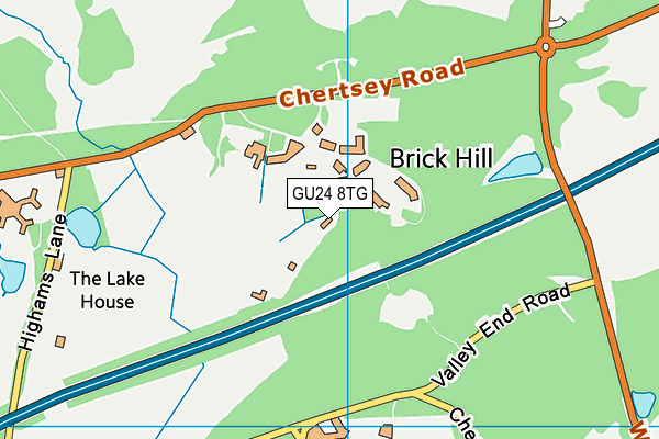 GU24 8TG map - OS VectorMap District (Ordnance Survey) GU24 8TG map - OS VectorMap District (Ordnance Survey)