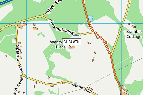 GU24 8TN map - OS VectorMap District (Ordnance Survey) GU24 8TN map - OS VectorMap District (Ordnance Survey)