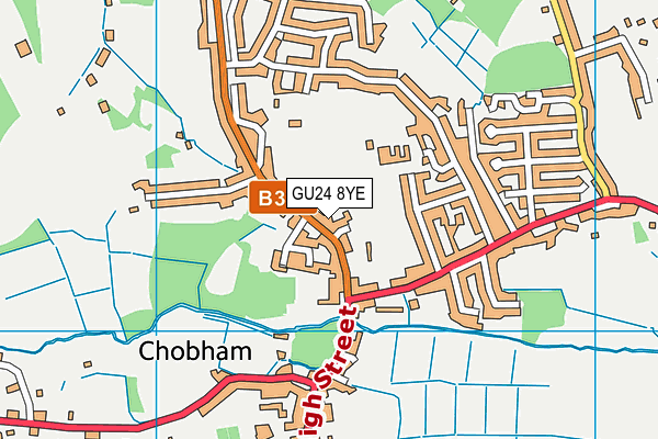 GU24 8YE map - OS VectorMap District (Ordnance Survey) GU24 8YE map - OS VectorMap District (Ordnance Survey)