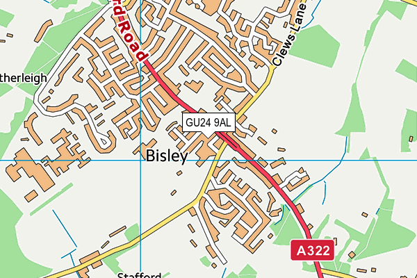 GU24 9AL map - OS VectorMap District (Ordnance Survey) GU24 9AL map - OS VectorMap District (Ordnance Survey)