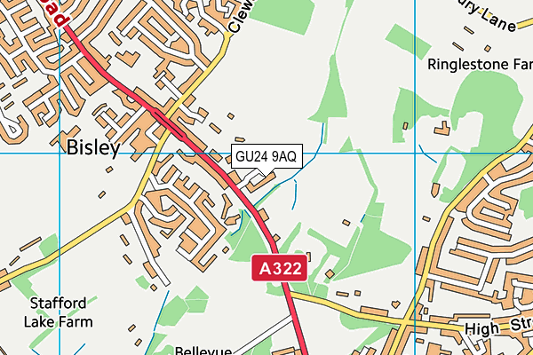 GU24 9AQ map - OS VectorMap District (Ordnance Survey) GU24 9AQ map - OS VectorMap District (Ordnance Survey)