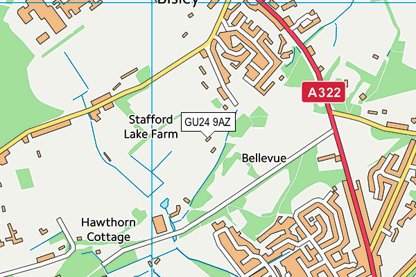 GU24 9AZ map - OS VectorMap District (Ordnance Survey) GU24 9AZ map - OS VectorMap District (Ordnance Survey)