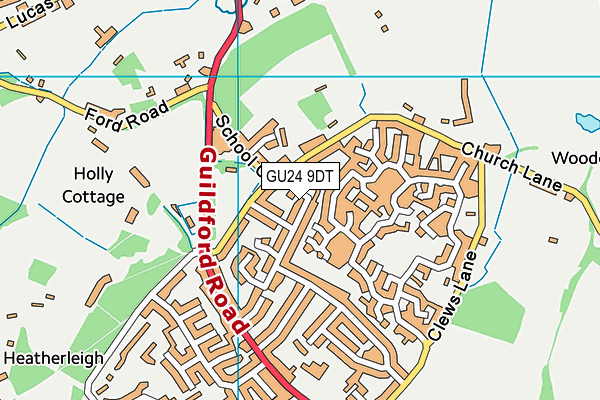 GU24 9DT map - OS VectorMap District (Ordnance Survey) GU24 9DT map - OS VectorMap District (Ordnance Survey)