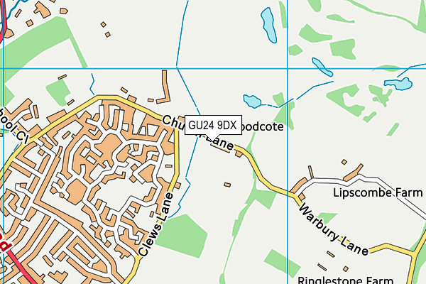GU24 9DX map - OS VectorMap District (Ordnance Survey) GU24 9DX map - OS VectorMap District (Ordnance Survey)
