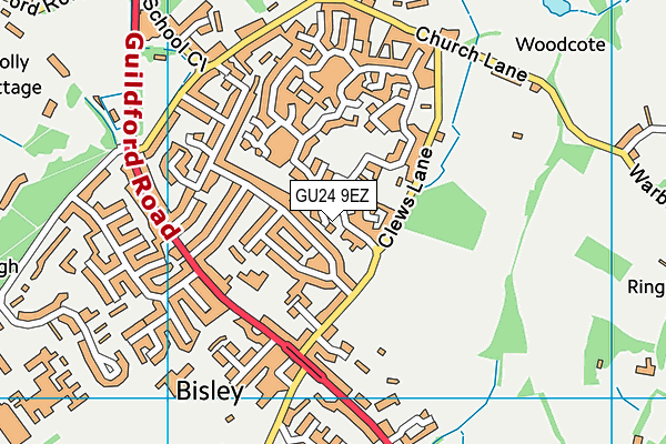 GU24 9EZ map - OS VectorMap District (Ordnance Survey)