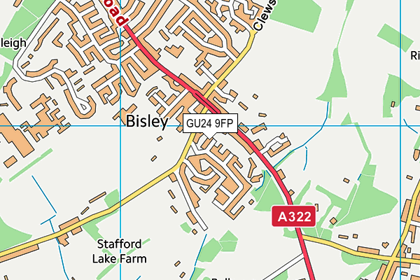 GU24 9FP map - OS VectorMap District (Ordnance Survey) GU24 9FP map - OS VectorMap District (Ordnance Survey)