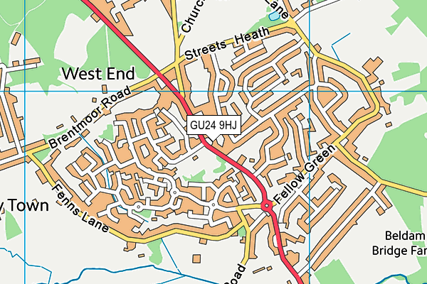 GU24 9HJ map - OS VectorMap District (Ordnance Survey) GU24 9HJ map - OS VectorMap District (Ordnance Survey)