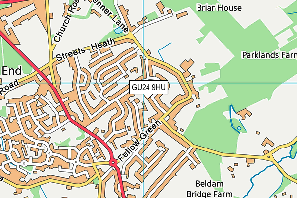 GU24 9HU map - OS VectorMap District (Ordnance Survey) GU24 9HU map - OS VectorMap District (Ordnance Survey)