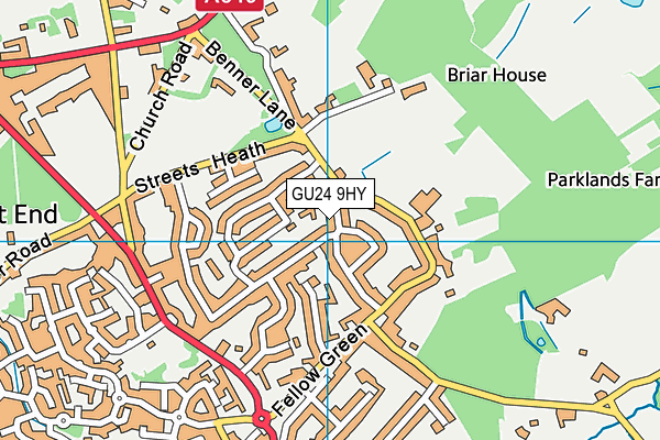 GU24 9HY map - OS VectorMap District (Ordnance Survey) GU24 9HY map - OS VectorMap District (Ordnance Survey)