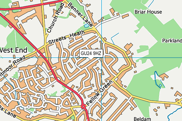 GU24 9HZ map - OS VectorMap District (Ordnance Survey) GU24 9HZ map - OS VectorMap District (Ordnance Survey)
