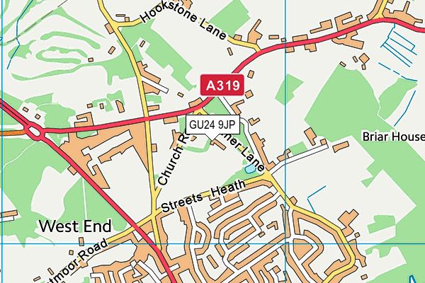 GU24 9JP map - OS VectorMap District (Ordnance Survey) GU24 9JP map - OS VectorMap District (Ordnance Survey)