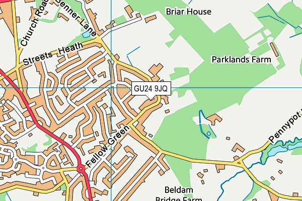 GU24 9JQ map - OS VectorMap District (Ordnance Survey)