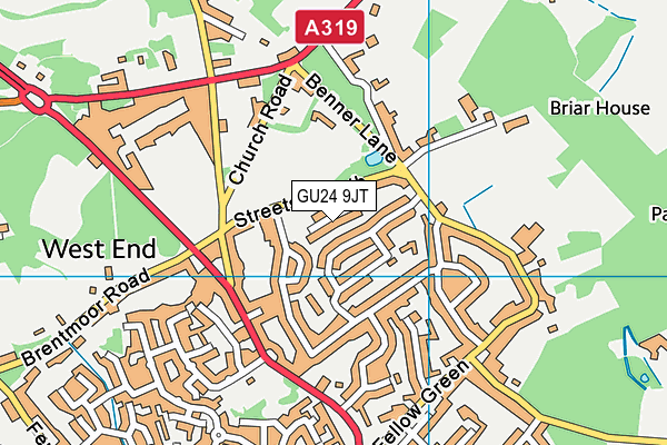 GU24 9JT map - OS VectorMap District (Ordnance Survey) GU24 9JT map - OS VectorMap District (Ordnance Survey)