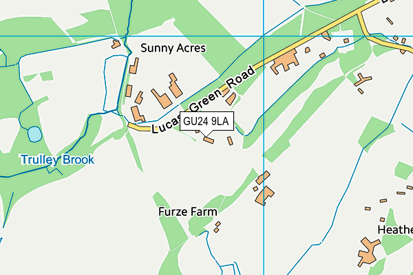 GU24 9LA map - OS VectorMap District (Ordnance Survey) GU24 9LA map - OS VectorMap District (Ordnance Survey)