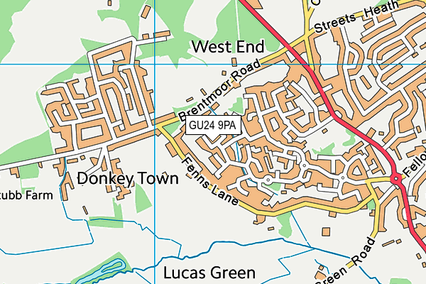 GU24 9PA map - OS VectorMap District (Ordnance Survey) GU24 9PA map - OS VectorMap District (Ordnance Survey)