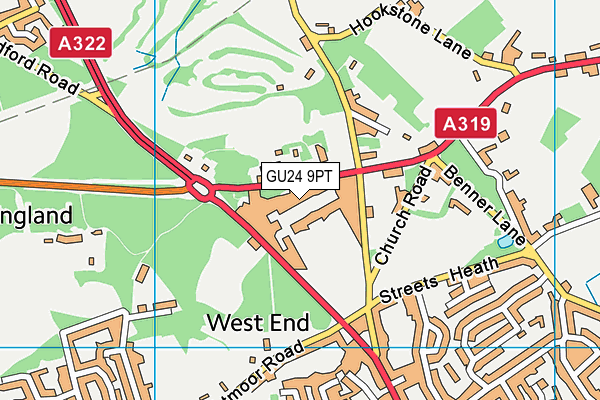 GU24 9PT map - OS VectorMap District (Ordnance Survey) GU24 9PT map - OS VectorMap District (Ordnance Survey)