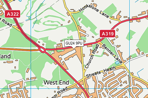 GU24 9PU map - OS VectorMap District (Ordnance Survey) GU24 9PU map - OS VectorMap District (Ordnance Survey)