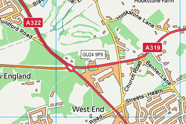 GU24 9PX map - OS VectorMap District (Ordnance Survey) GU24 9PX map - OS VectorMap District (Ordnance Survey)