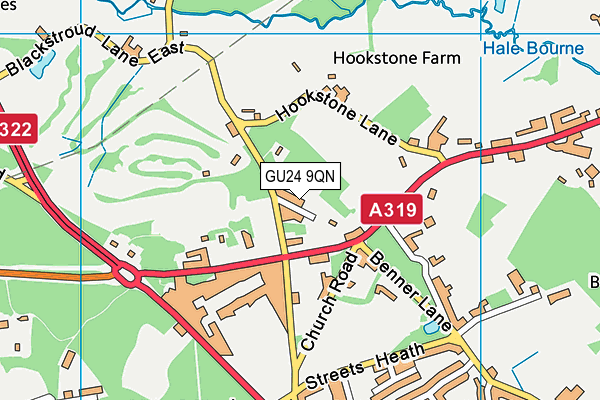 GU24 9QN map - OS VectorMap District (Ordnance Survey) GU24 9QN map - OS VectorMap District (Ordnance Survey)