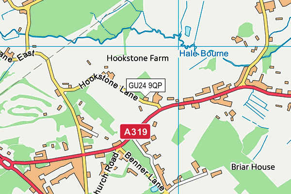 GU24 9QP map - OS VectorMap District (Ordnance Survey) GU24 9QP map - OS VectorMap District (Ordnance Survey)