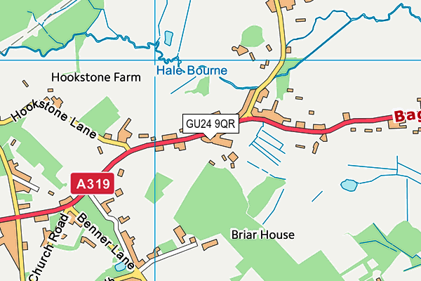GU24 9QR map - OS VectorMap District (Ordnance Survey) GU24 9QR map - OS VectorMap District (Ordnance Survey)