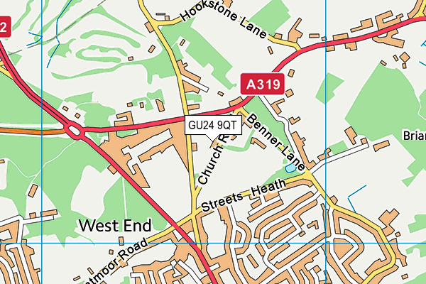 GU24 9QT map - OS VectorMap District (Ordnance Survey) GU24 9QT map - OS VectorMap District (Ordnance Survey)