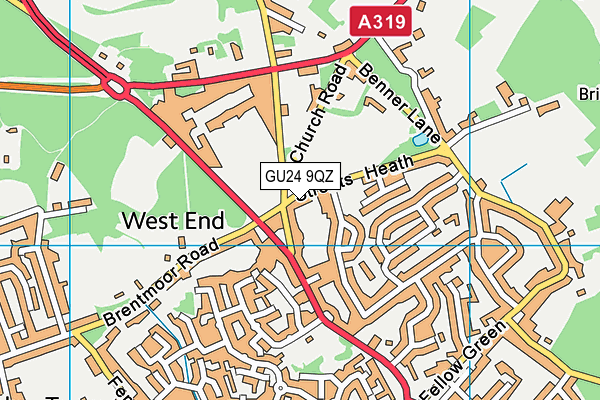 GU24 9QZ map - OS VectorMap District (Ordnance Survey) GU24 9QZ map - OS VectorMap District (Ordnance Survey)