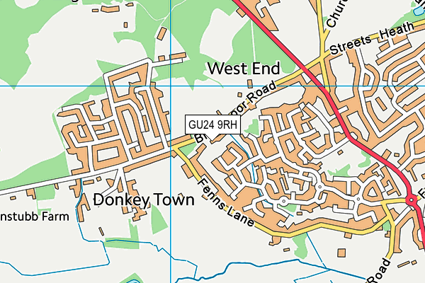 GU24 9RH map - OS VectorMap District (Ordnance Survey) GU24 9RH map - OS VectorMap District (Ordnance Survey)