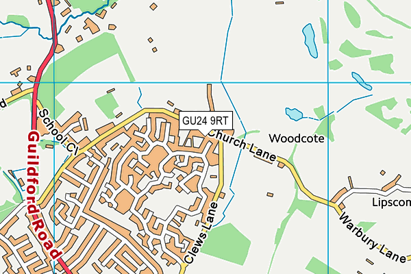 GU24 9RT map - OS VectorMap District (Ordnance Survey) GU24 9RT map - OS VectorMap District (Ordnance Survey)