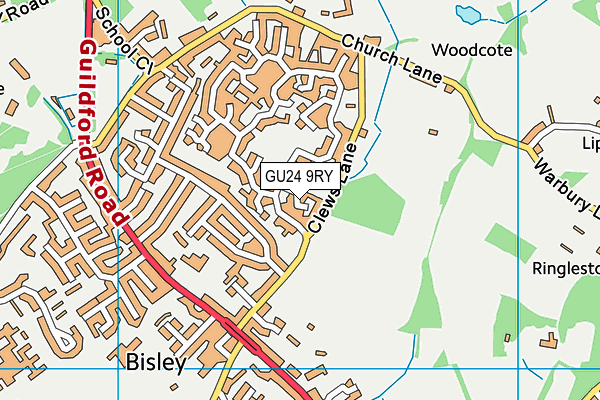 GU24 9RY map - OS VectorMap District (Ordnance Survey) GU24 9RY map - OS VectorMap District (Ordnance Survey)