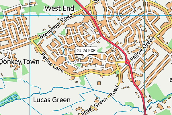 GU24 9XF map - OS VectorMap District (Ordnance Survey) GU24 9XF map - OS VectorMap District (Ordnance Survey)