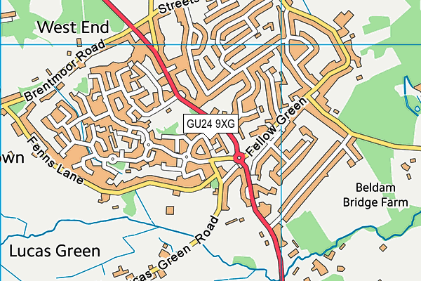 GU24 9XG map - OS VectorMap District (Ordnance Survey) GU24 9XG map - OS VectorMap District (Ordnance Survey)