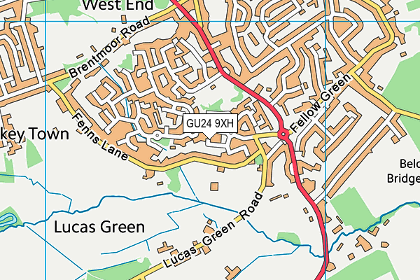GU24 9XH map - OS VectorMap District (Ordnance Survey) GU24 9XH map - OS VectorMap District (Ordnance Survey)