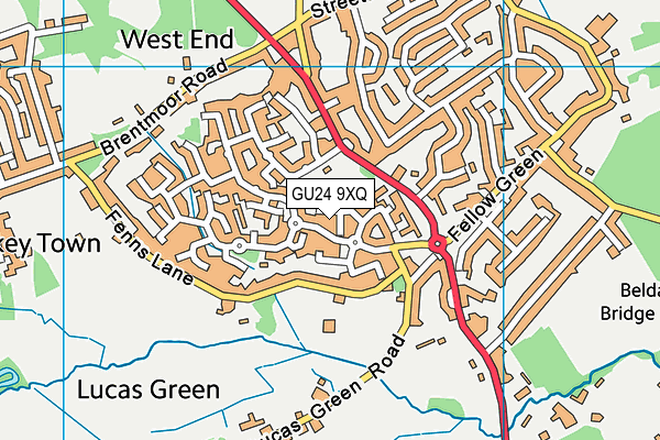GU24 9XQ map - OS VectorMap District (Ordnance Survey) GU24 9XQ map - OS VectorMap District (Ordnance Survey)
