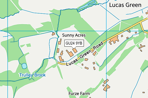 GU24 9YB map - OS VectorMap District (Ordnance Survey) GU24 9YB map - OS VectorMap District (Ordnance Survey)