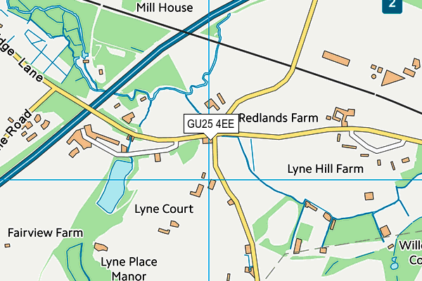 GU25 4EE map - OS VectorMap District (Ordnance Survey) GU25 4EE map - OS VectorMap District (Ordnance Survey)