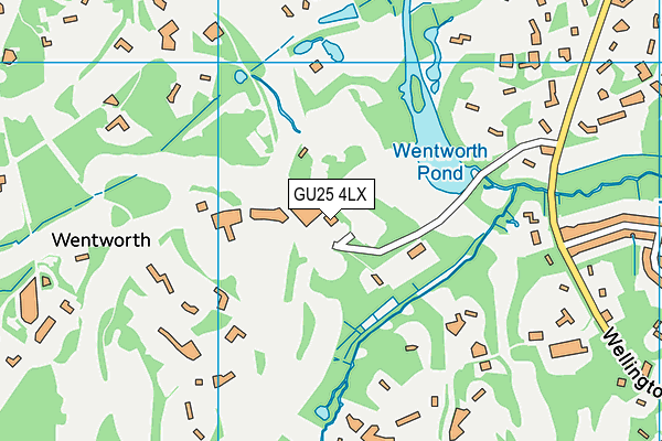 GU25 4LX map - OS VectorMap District (Ordnance Survey) GU25 4LX map - OS VectorMap District (Ordnance Survey)