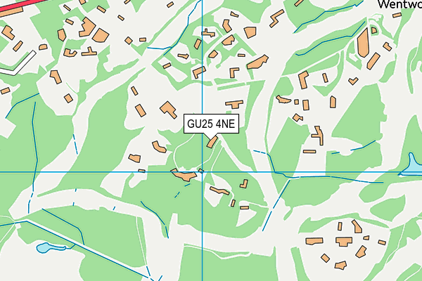 GU25 4NE map - OS VectorMap District (Ordnance Survey) GU25 4NE map - OS VectorMap District (Ordnance Survey)