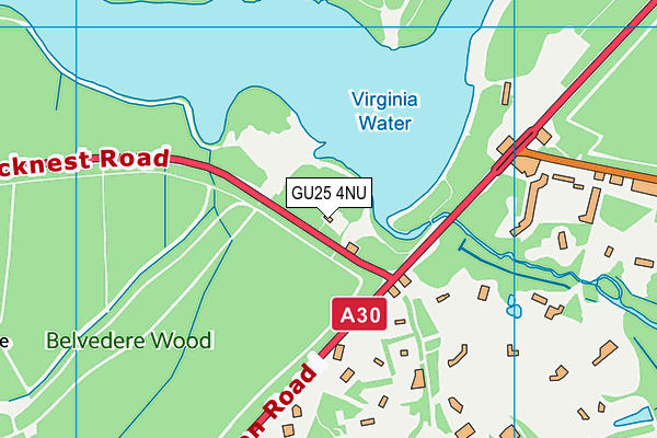 GU25 4NU map - OS VectorMap District (Ordnance Survey) GU25 4NU map - OS VectorMap District (Ordnance Survey)