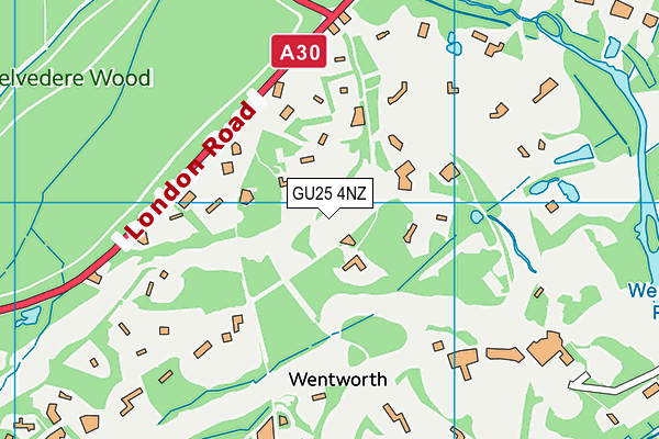 GU25 4NZ map - OS VectorMap District (Ordnance Survey) GU25 4NZ map - OS VectorMap District (Ordnance Survey)