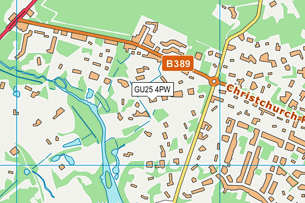 GU25 4PW map - OS VectorMap District (Ordnance Survey) GU25 4PW map - OS VectorMap District (Ordnance Survey)