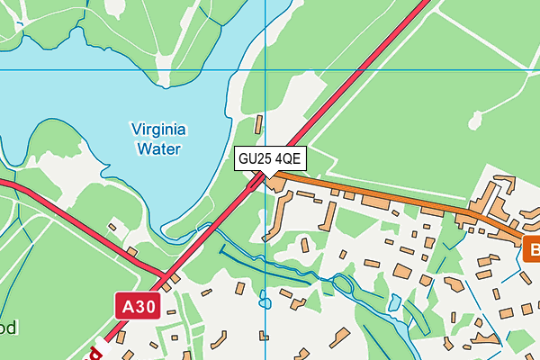 GU25 4QE map - OS VectorMap District (Ordnance Survey) GU25 4QE map - OS VectorMap District (Ordnance Survey)
