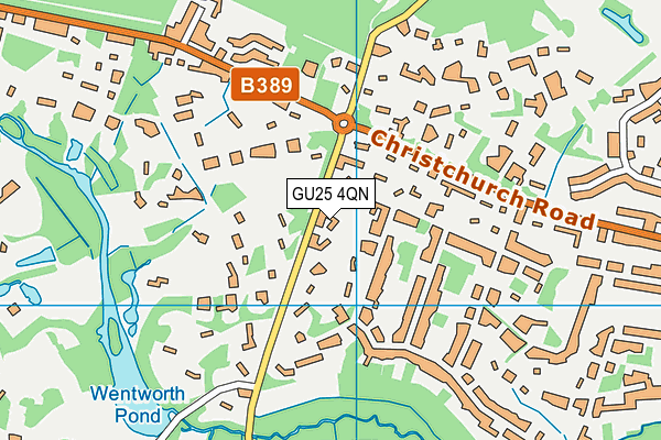 GU25 4QN map - OS VectorMap District (Ordnance Survey) GU25 4QN map - OS VectorMap District (Ordnance Survey)